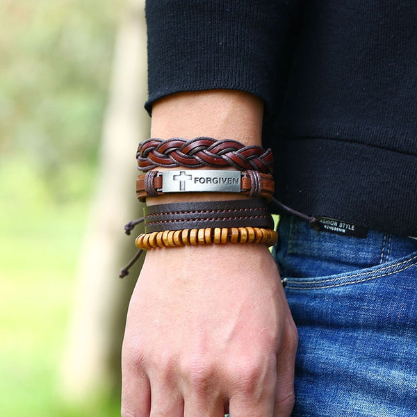 Forgiven Leather wrist wrap