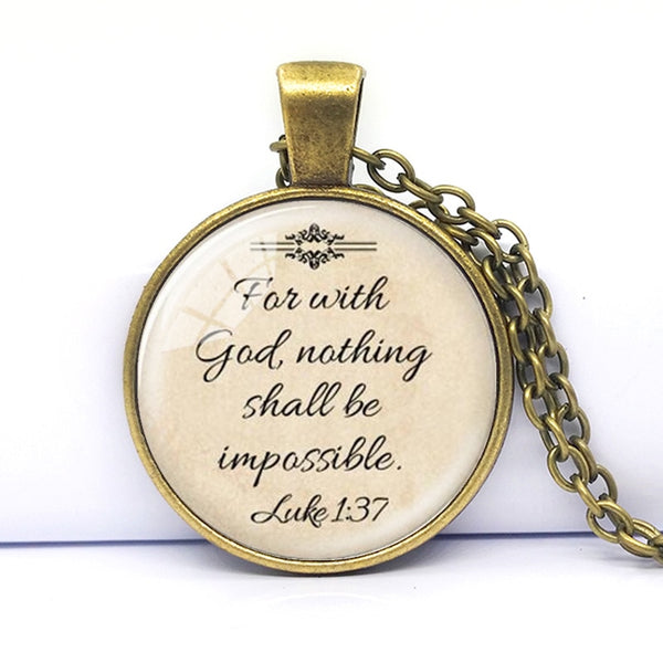 Nothing is impossible with God Pendant Necklace