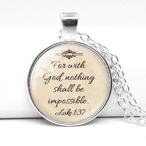 Nothing is impossible with God Pendant Necklace