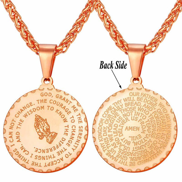 Serenity Prayer and Lords Prayer Pendant