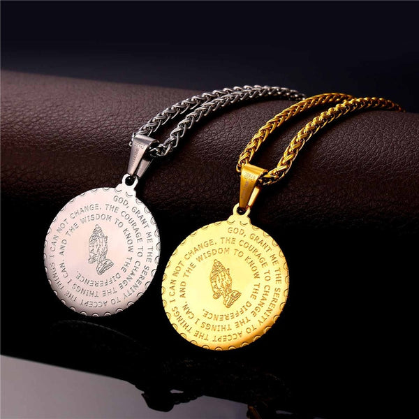 Serenity Prayer and Lords Prayer Pendant