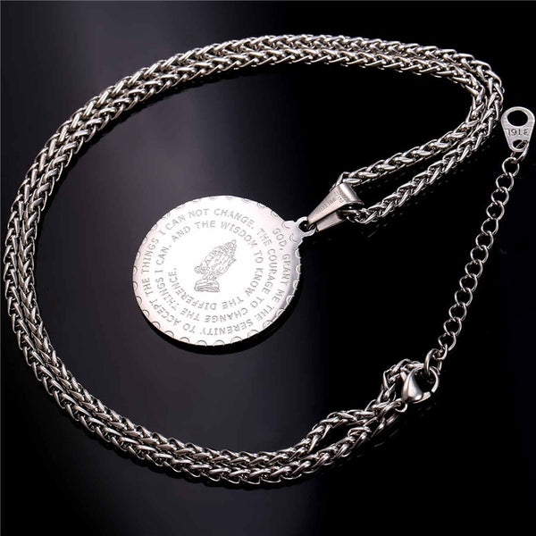 Serenity Prayer and Lords Prayer Pendant