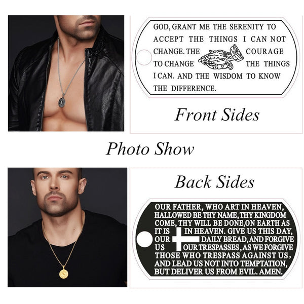 Serenity Prayer and Lords Prayer Pendant