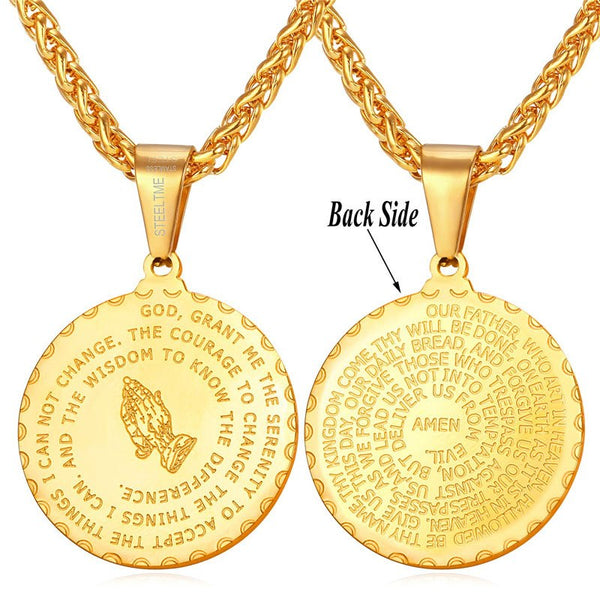 Serenity Prayer and Lords Prayer Pendant