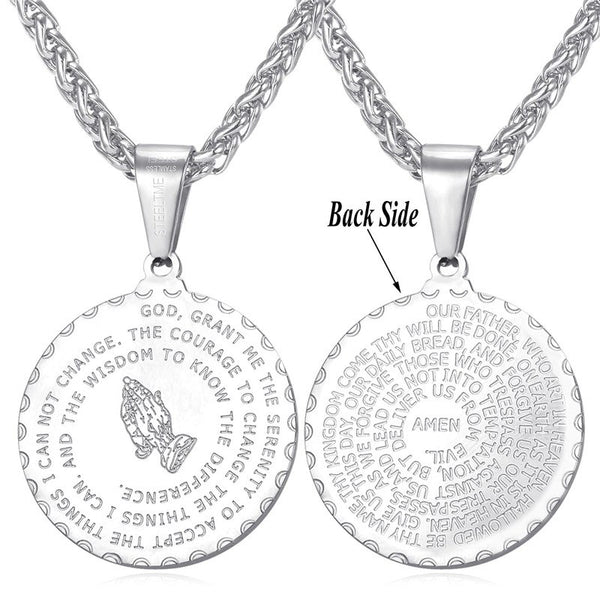 Serenity Prayer and Lords Prayer Pendant